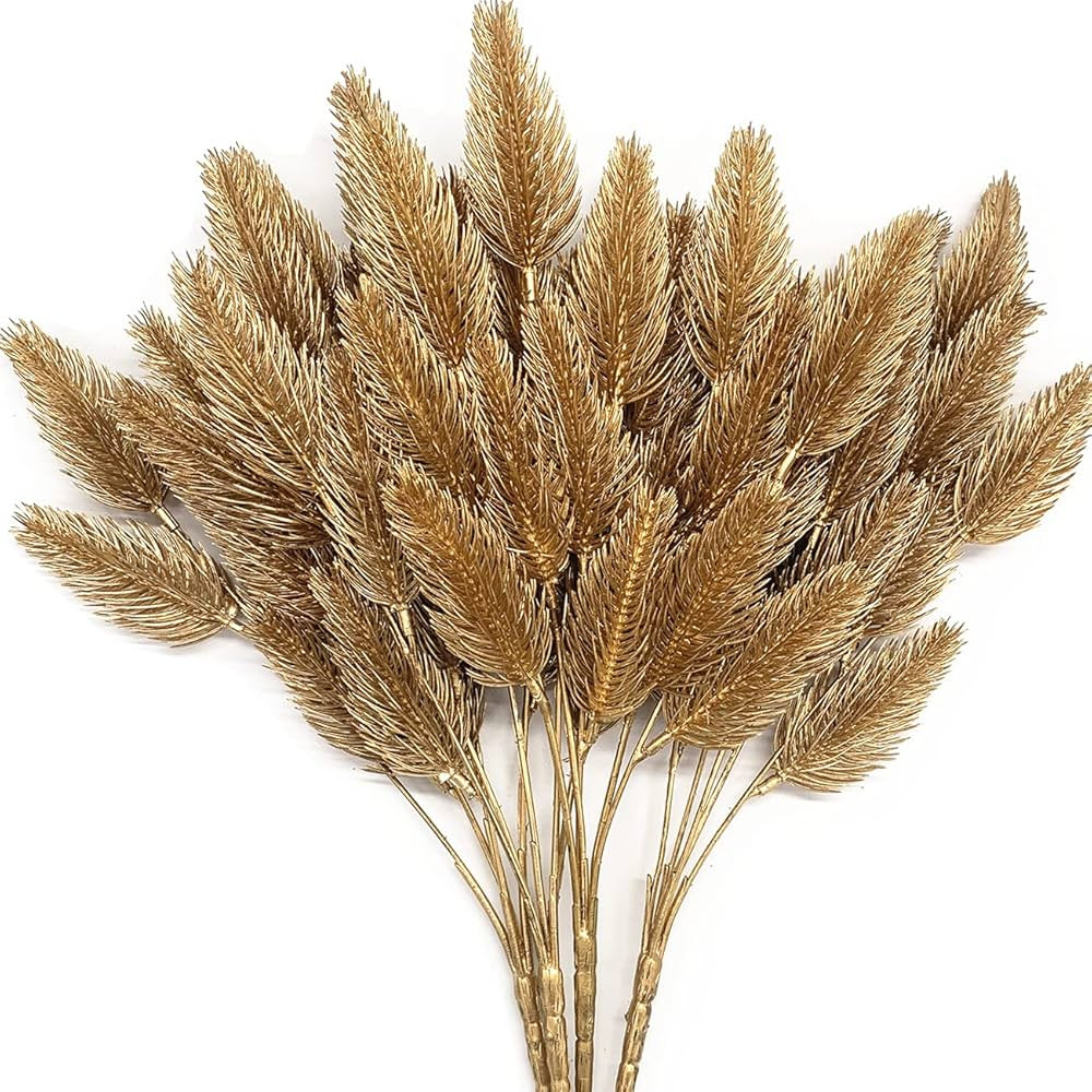 CATTREE Artificial Gold Plants Plastic Fake Grass Faux Shrubs Simulation Bushes Home Indoor Outdo... | Amazon (US)