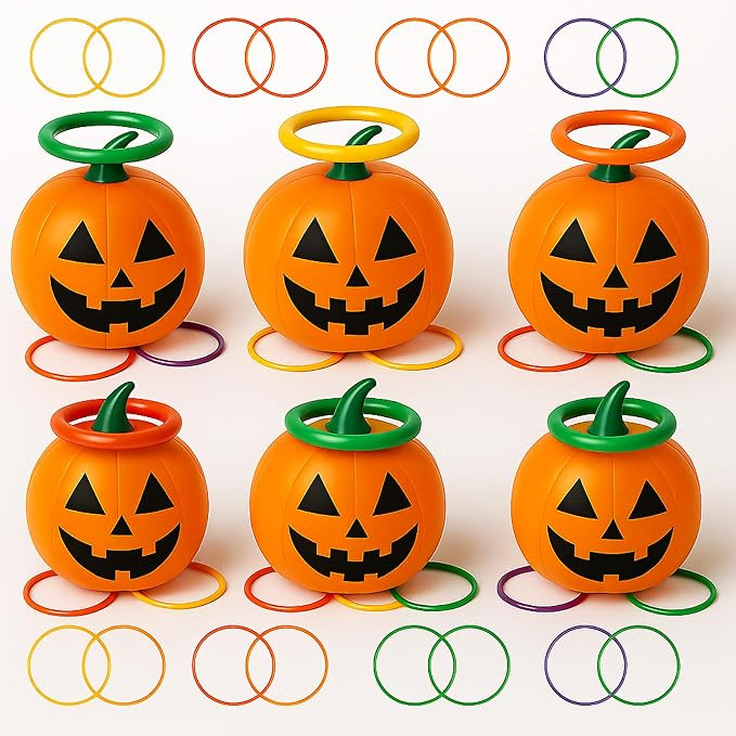VioraWhite Summer Halloween Ring Toss Game Inflatable Pumpkin Pool Toys Ring Toss Pool Game Hallo... | Amazon (US)