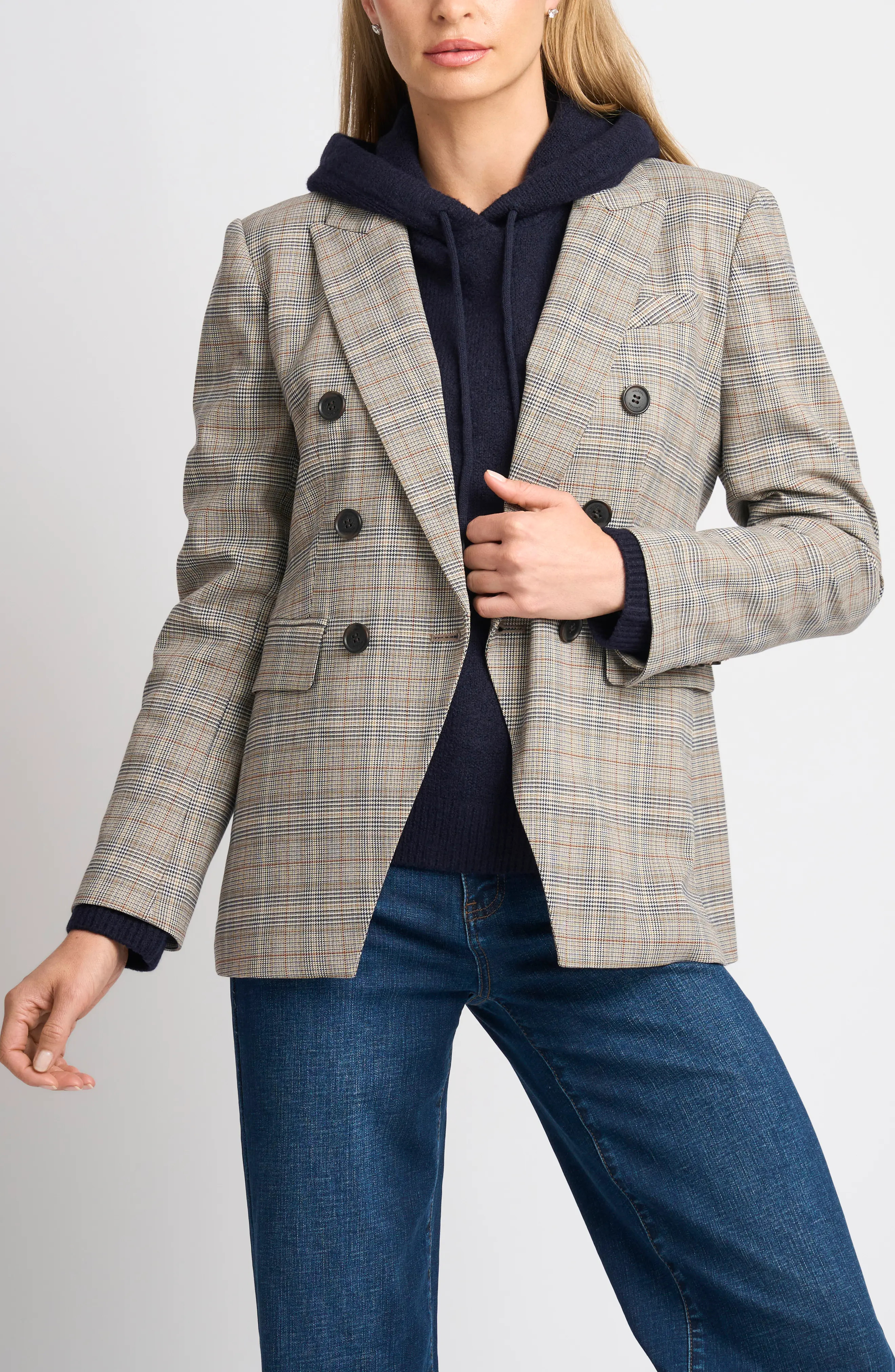 Halogen\u00ae Plaid Double Breasted Blazer (Women) | Nordstrom | Nordstrom