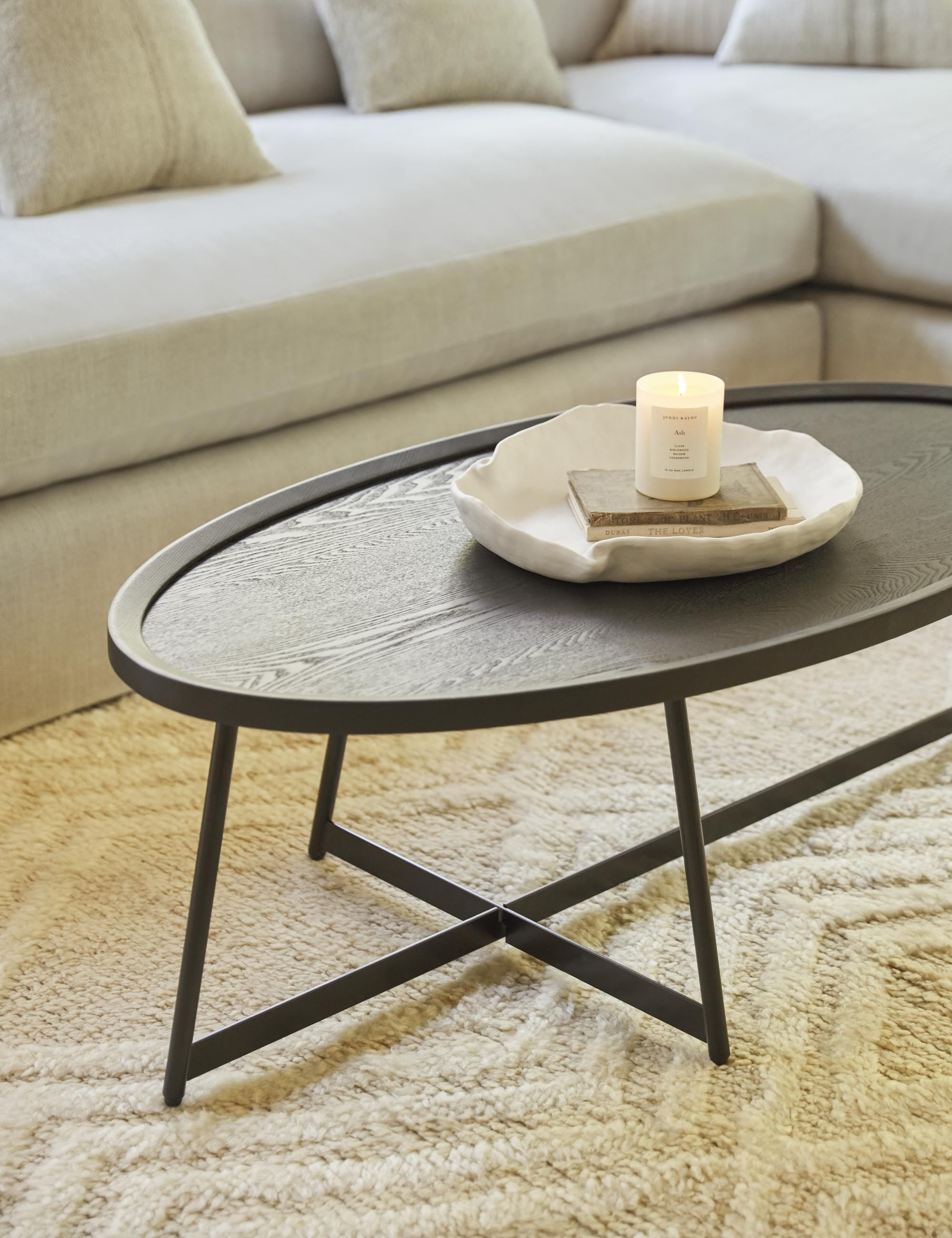 Gweneth Oval Coffee Table, Black Ash | Lulu and Georgia 
