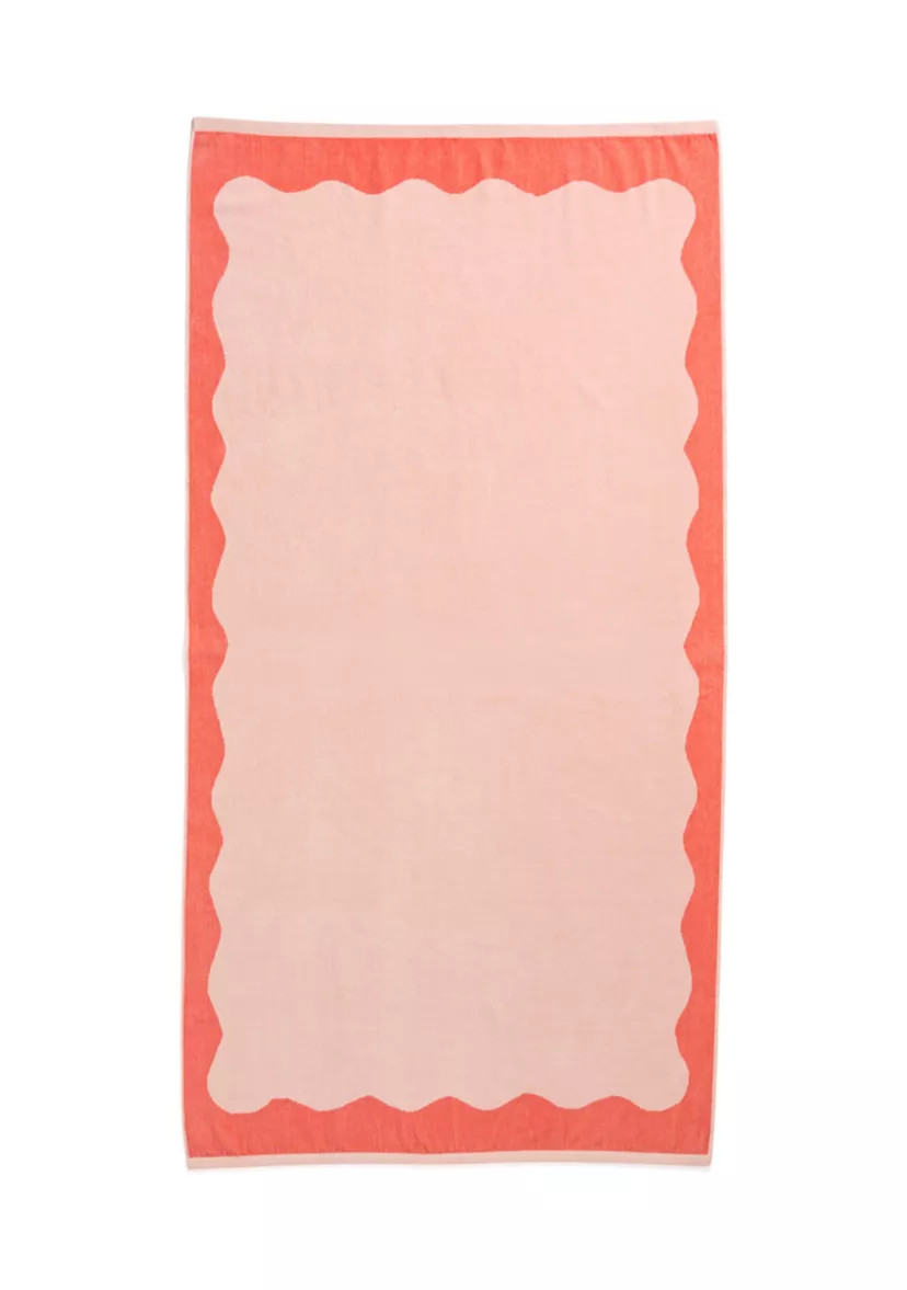 Scallop Coral Jacquard Beach Towel | Belk