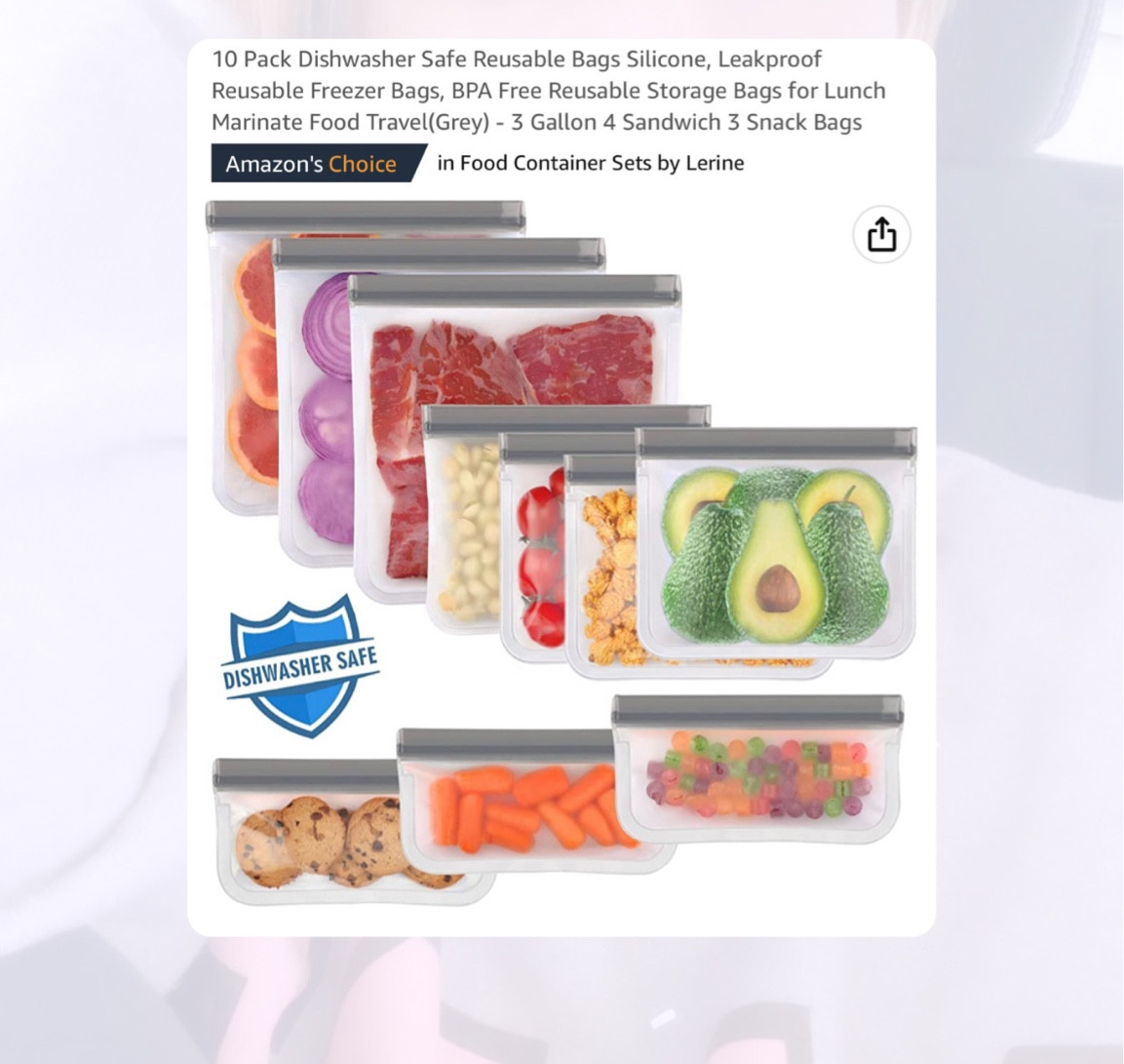 Reusable bags , sandwhich bags, eco friendly, freezer bags 

#LTKhome #LTKFind #LTKfamily