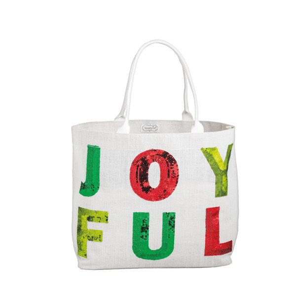 Joyful Holiday Sparkle Tote | Mud Pie