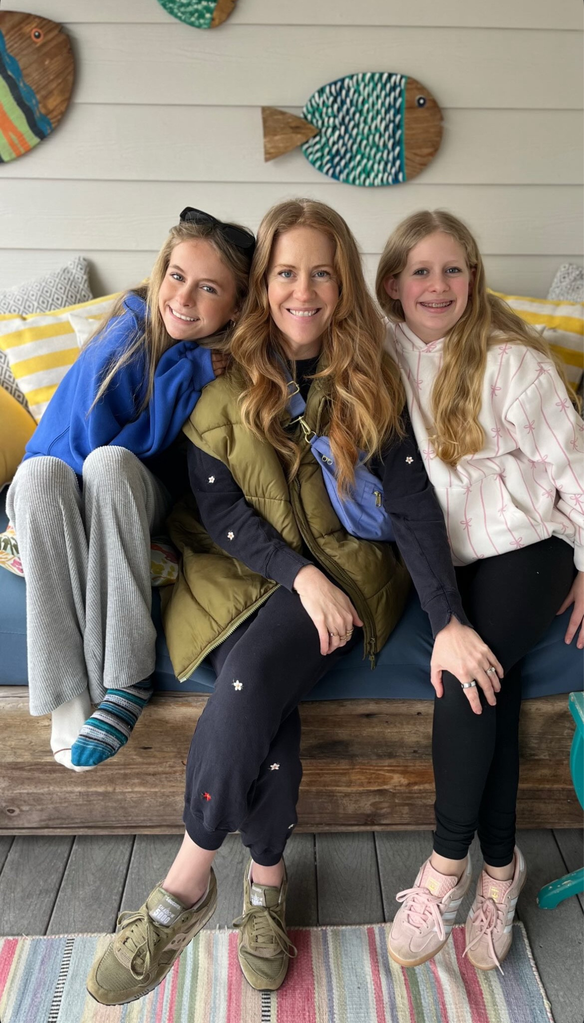 At the beach with my girls sweat set, travel, belt bag fanny pack (in oversized) saucony sneakers adidas samba puffer vest

#LTKTravel #LTKKids #LTKOver40