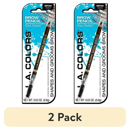 (2 pack) L.A. COLORS Brow Pencil with Spool Medium 0.03 fl oz | Walmart (US)