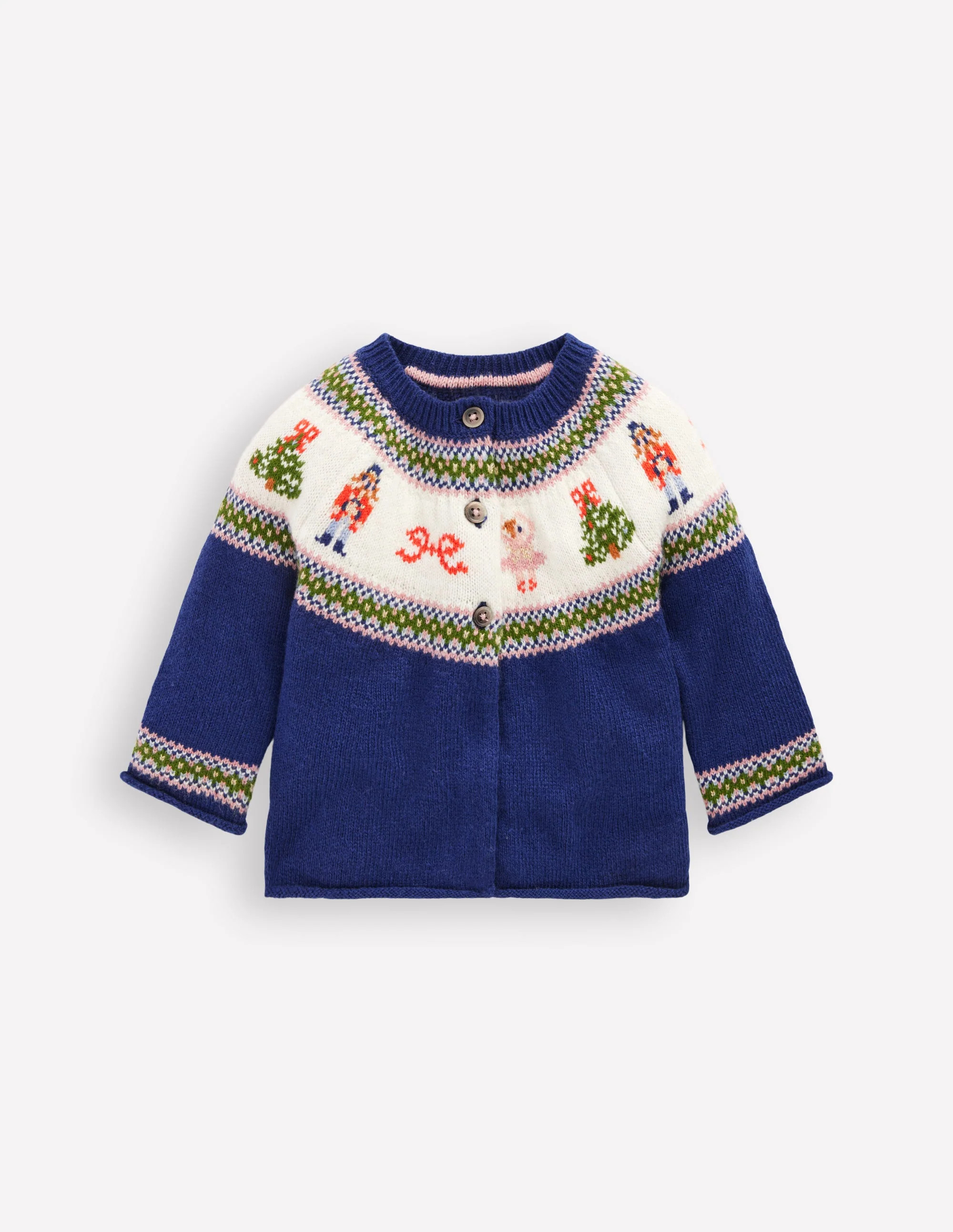 Edie Fair Isle Cardigan-College Navy Nutcracker | Boden (US)