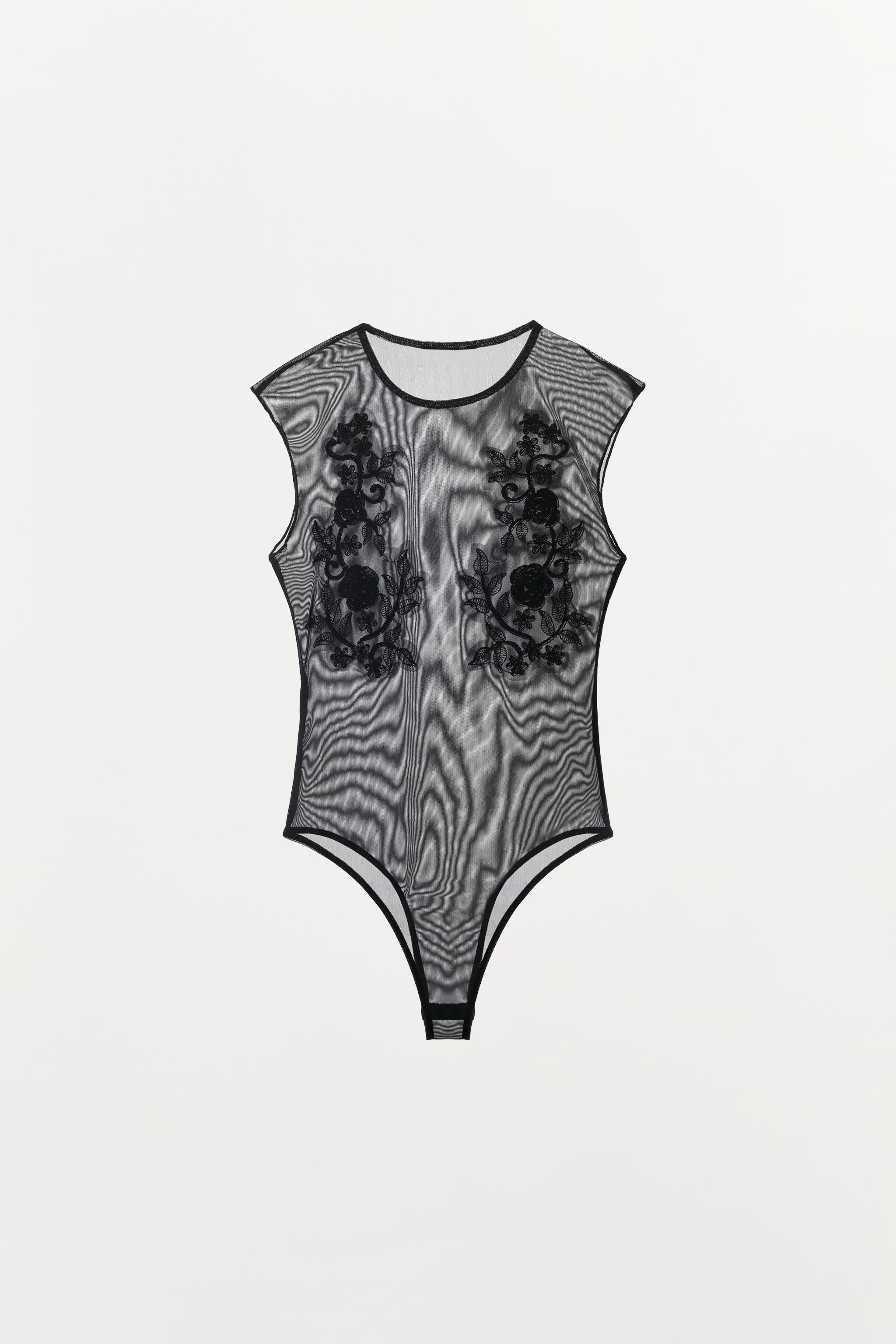 EMBROIDERED TULLE BODYSUIT | Zara US