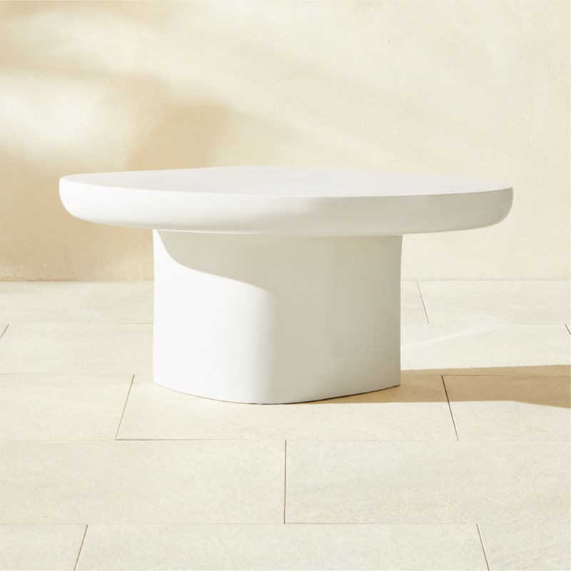 Tieri White Resin Outdoor Side Table Medium | CB2 | CB2