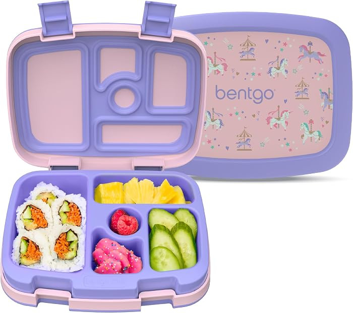 Bentgo Kids Prints Leak-Proof, 5-Compartment Bento-Style Kids Lunch Box - Ideal Portion Sizes for... | Amazon (US)