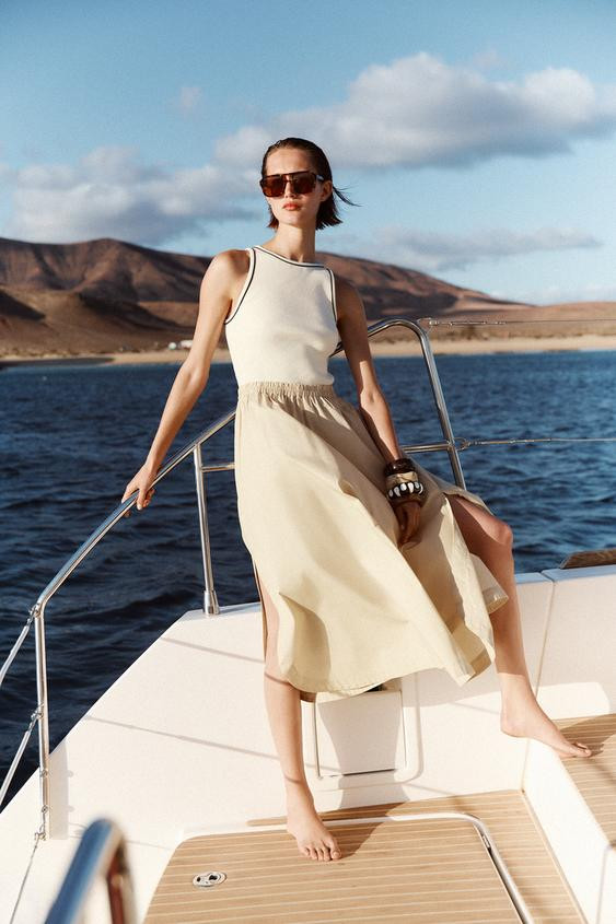 CONTRAST MIDI DRESS | Zara UK