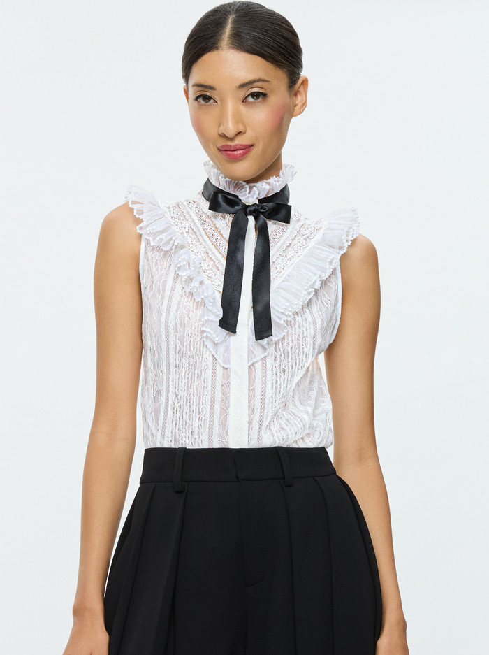 RHEBA LACE BLOUSE | Alice + Olivia