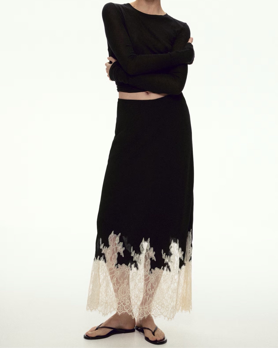 Black and cream lace trim maxi skirt

#LTKSeasonal