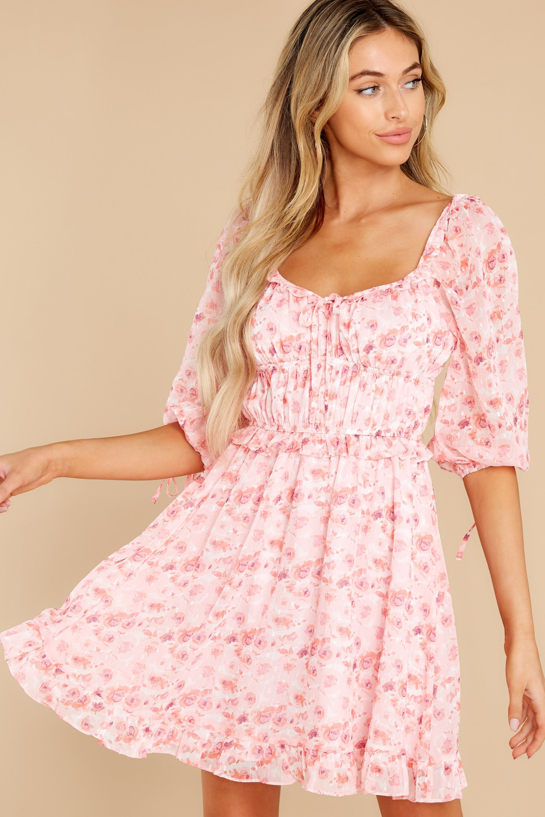Perfect Everything Pink Floral Print Dress | Red Dress 