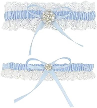Blue Lace Garter Belt Set,Bridal Wedding Garter Gift for Bride- Something Blue | Amazon (US)