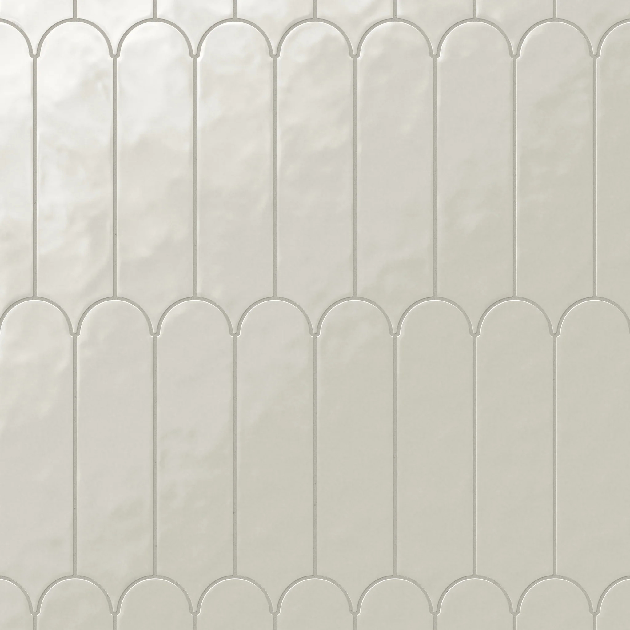 Sarina 3x12 Glossy Ceramic Fishscale Tile in Shell | Edward Martin