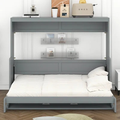 Murphy Bed With Desk, Cabinet Beds, Hidden Beds For Small Spaces, Modern Pull Down Ded | Wayfair North America