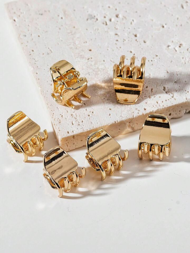 6pcs Alloy Claw Hair Clips, Suitable For Women's Daily Wear, Good Gift For Mother, Friend, Teache... | SHEIN