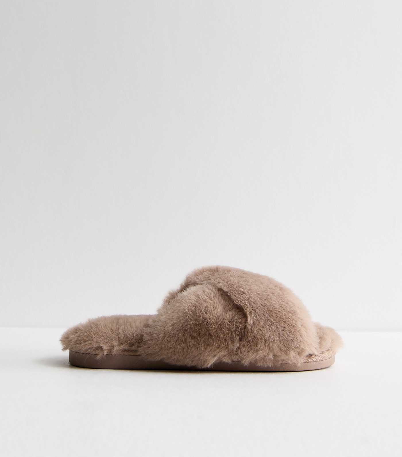 Brown Crossover Faux Fur Mule Slippers
						
						Add to Saved Items
						Remove from Saved It... | New Look (UK)