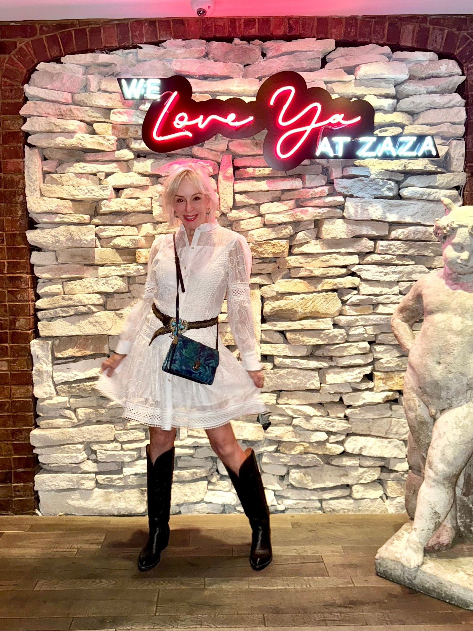 Zimmerman inspired long sleeve floral lace belted dress. Under $50
Cowboy boots Lucchese 
Jewelry and bag by Patricia Nash Designs
Western belt

#LTKParties #LTKFindsUnder50 #LTKOver40