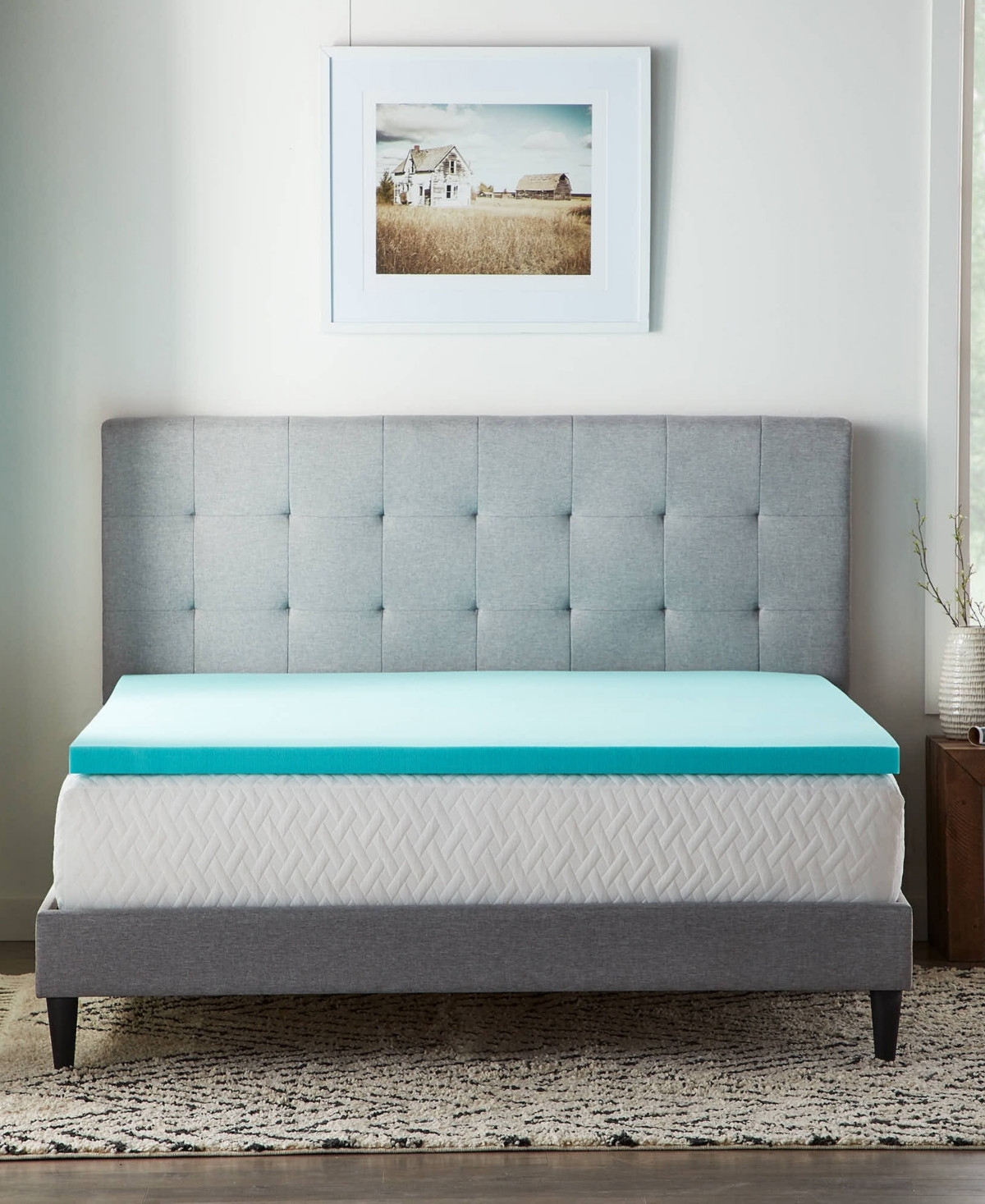 Lucid Dream Collection 2" Gel Foam Mattress Topper, Queen - Blue | Macy's