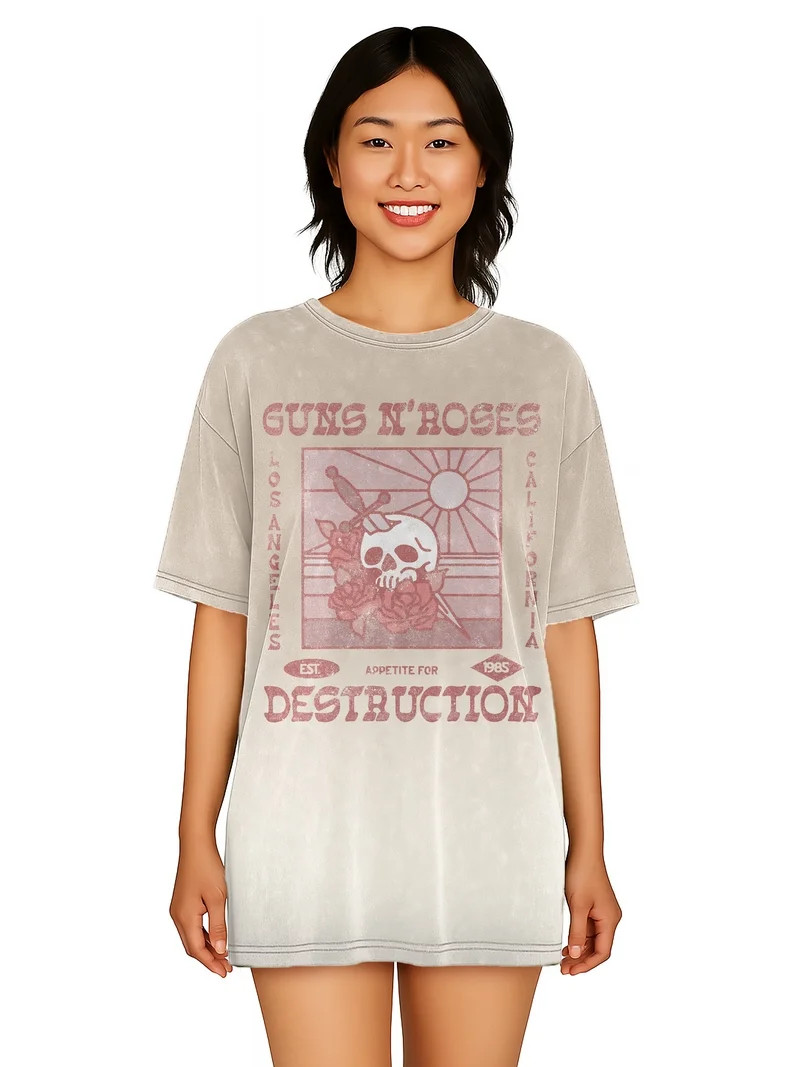Guns N Roses Women's Oversized Sleep Shirt, Sizes XS-3X | Walmart (US)
