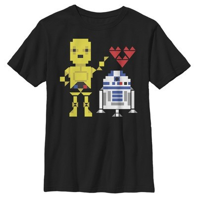 Boy's Star Wars Valentine's Day R2-D2 and C-3PO  T-Shirt - Black - Medium | Target