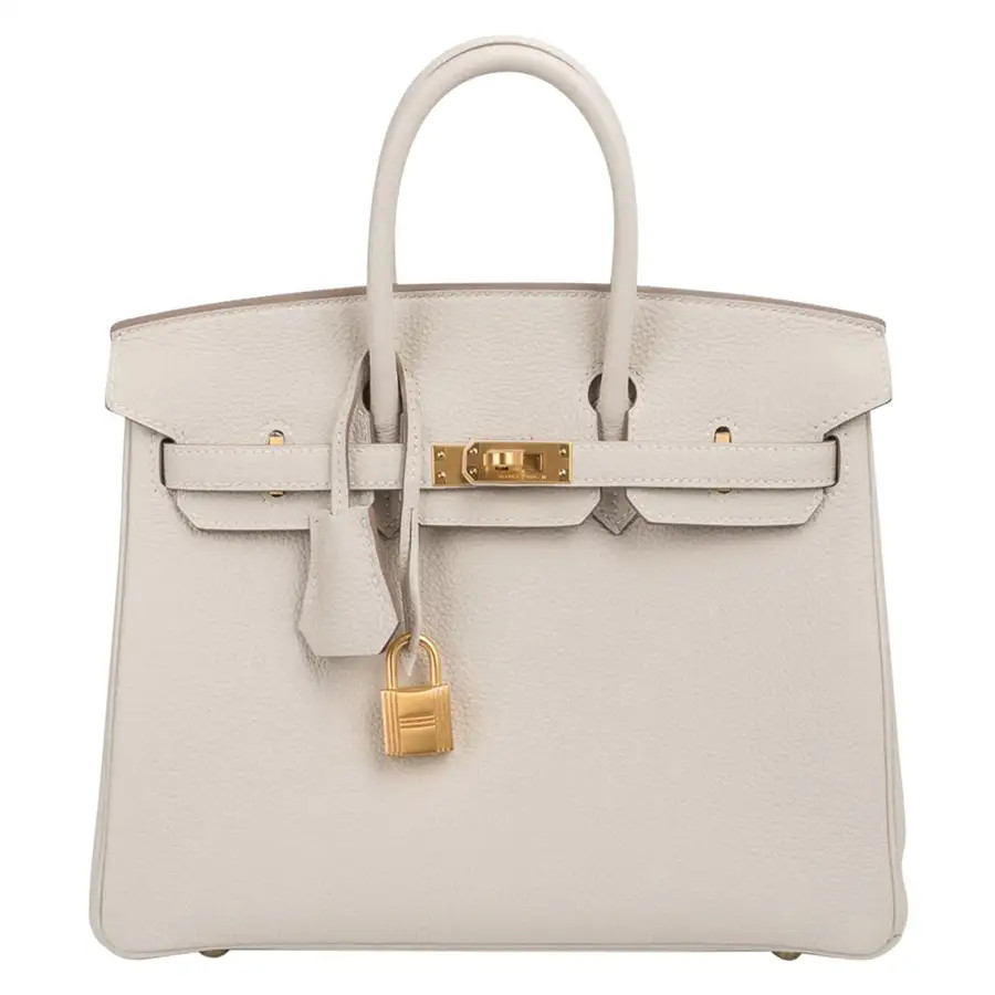 Hermes Birkin HSS 25 Bag Beton w/ Rose Poupre Pink Brushed Gold Hardware Togo | 1stDibs