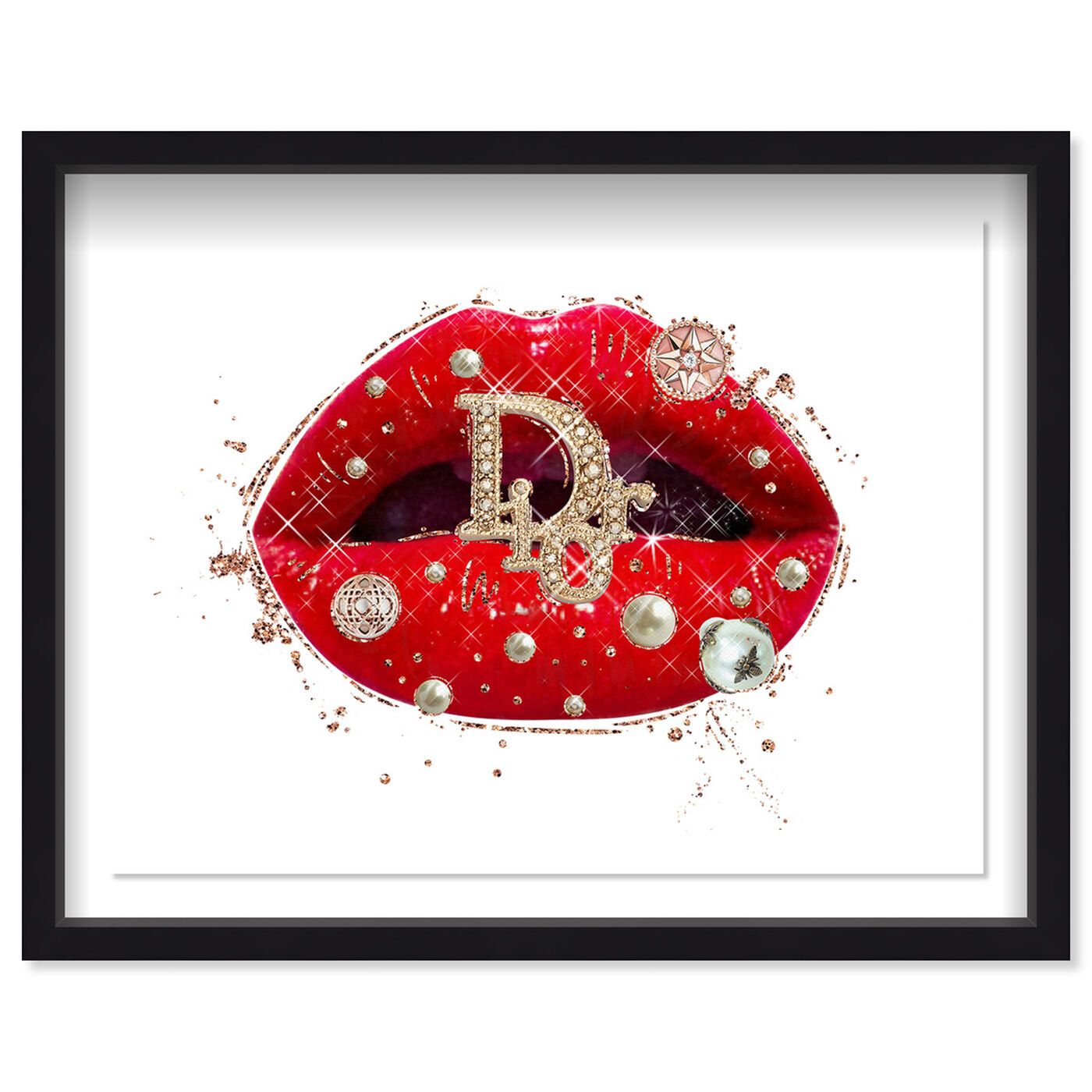 Pearls on Red Lips | Oliver Gal Wall Art | Oliver Gal