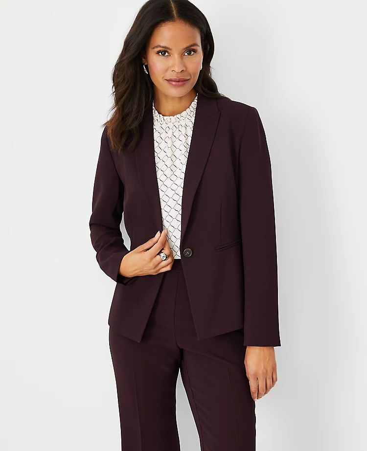 The Petite One Button Blazer in Fluid Crepe | Ann Taylor (US)