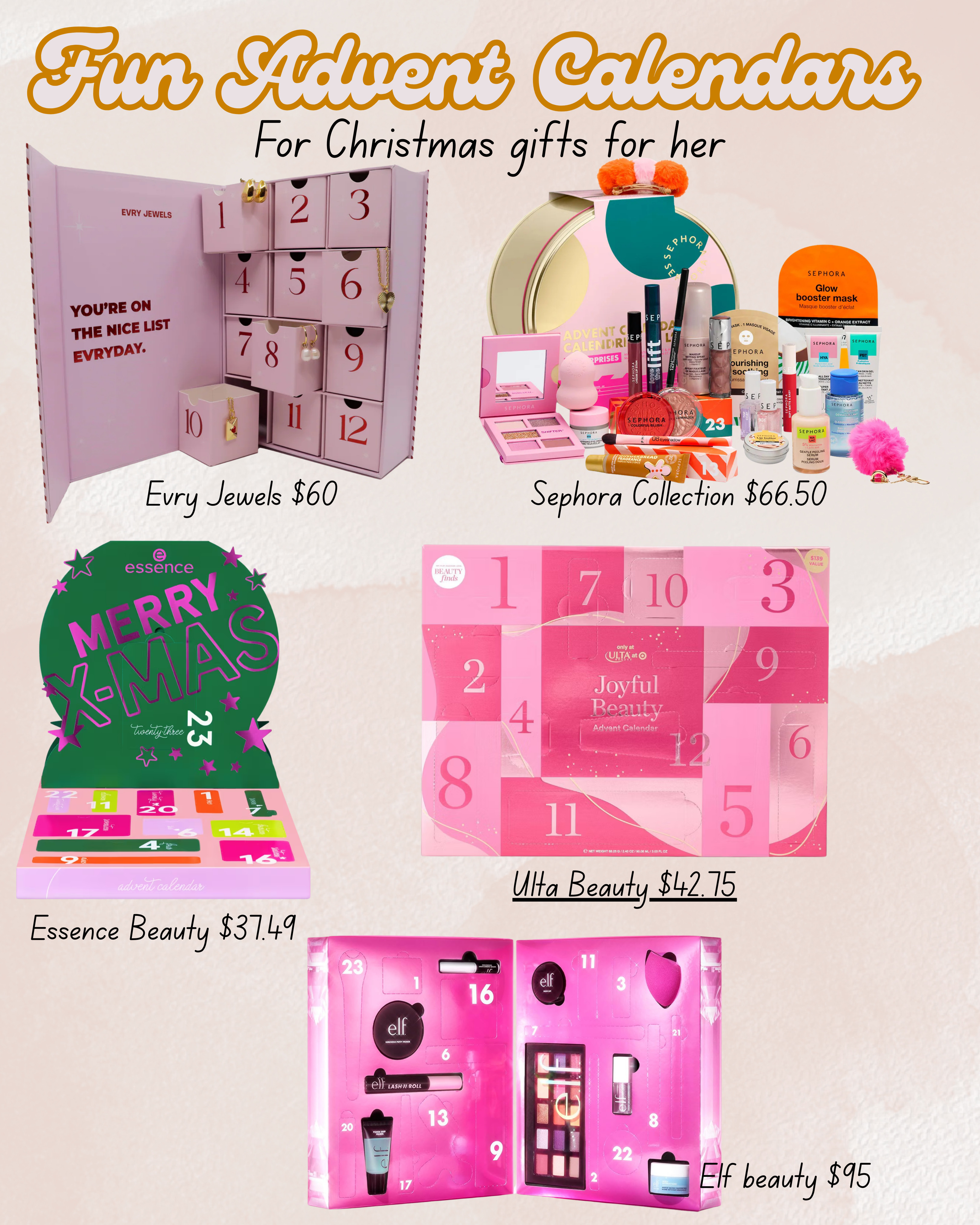  
Advent calendars are the perfect Christmas and holiday gifts for anybody and everybody! Fun surprises, and cute packaging. Here are some cute and girly advent calendars for your teenage teen or tween daughter. 
 

#LTKGiftGuide #LTKSaleAlert #LTKHoliday