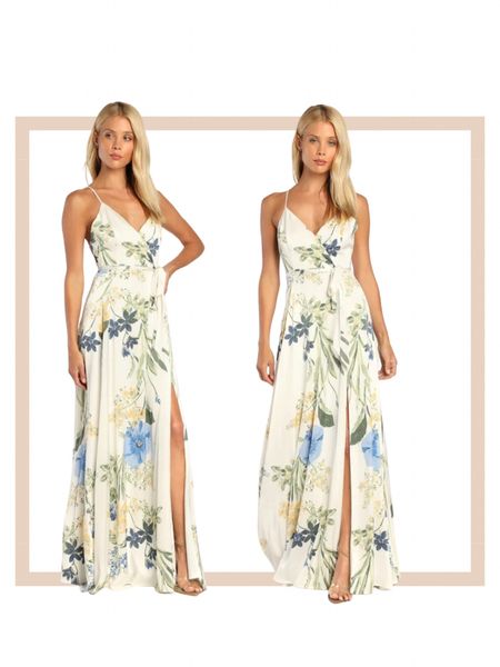 White floral print satin maxi dress

#LTKstyletip #LTKunder100 #LTKunder50