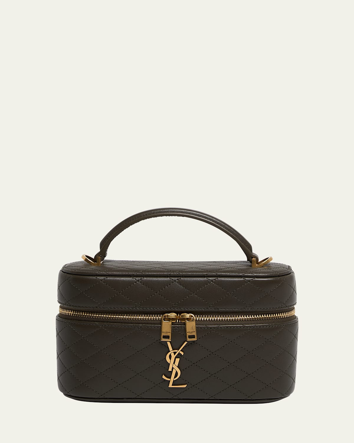 Gabby Mini Vanity Case in Quilted Leather with Gold Hardware | Bergdorf Goodman