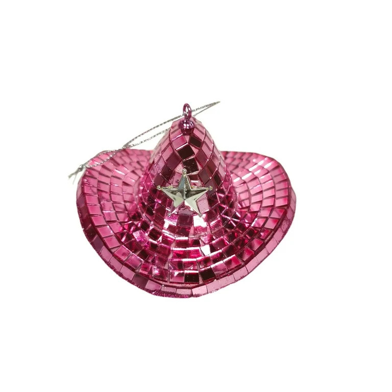 Pink Disco Cowboy Christmas Hat Ornament, 2", by Holiday Time | Walmart (US)
