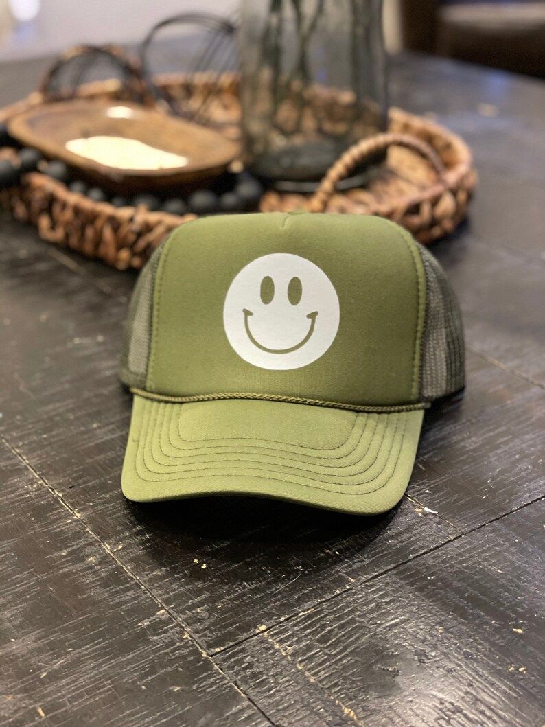 Smiley Face Trucker Hat | Etsy (US)