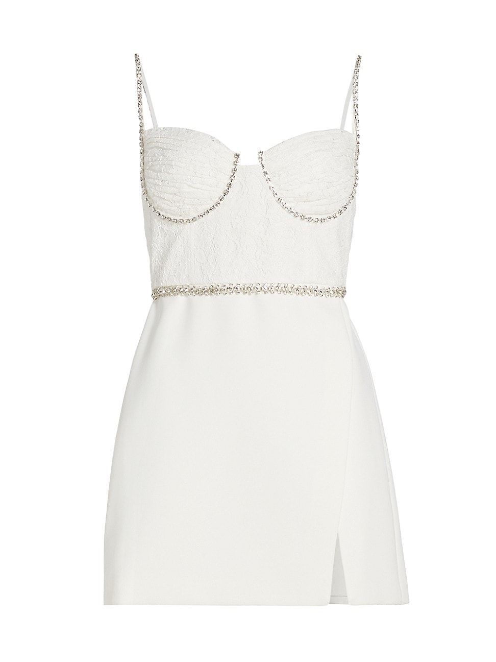 Women's Embellished Molded Minidress - White - Size 0 | Saks Fifth Avenue