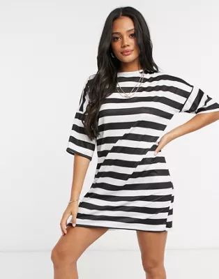 Street Collective oversized t-shirt dress in stripe | ASOS (Global)