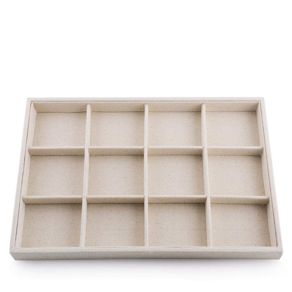 Oirlv Stackable 12 Girds Jewelry Trays Jewelry Storage Tray Showcase Display Organizer(13.8" X 1.... | Amazon (US)