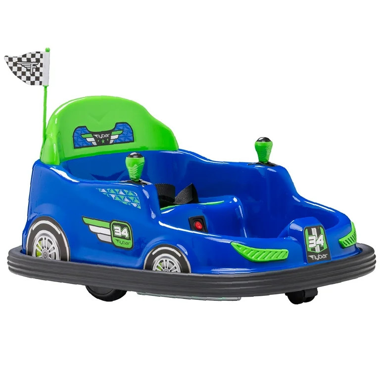 Kid Trax 6V Bumper Car Ride-On Toy, Blue, 360° Spin with LED Lights, Soft Bumpers, Safety Belt | Walmart (US)