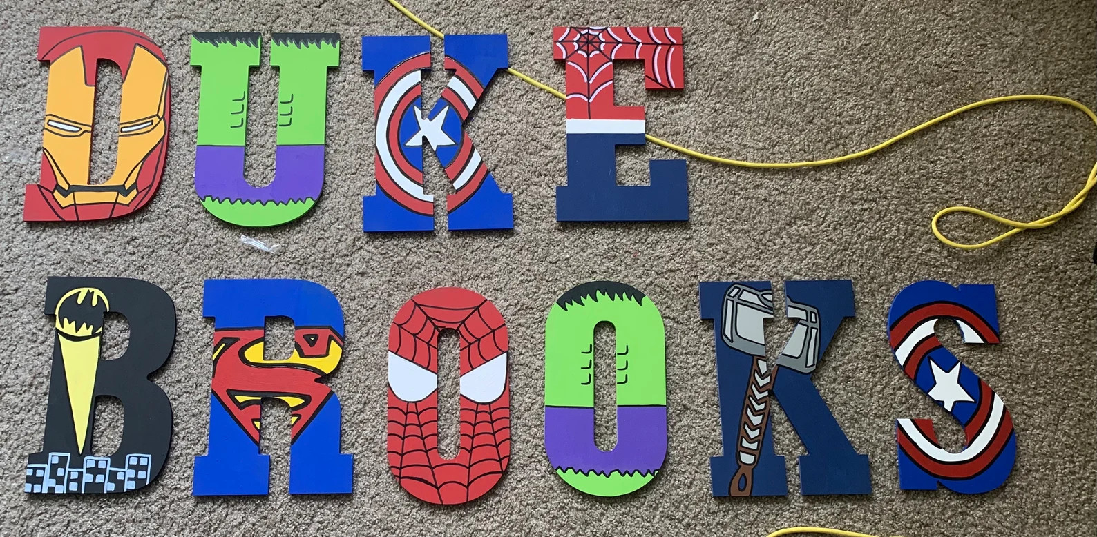 Superhero Theme Letters, wall letters, wood letters, personalized letters, wall decor, kids wall ... | Etsy (US)