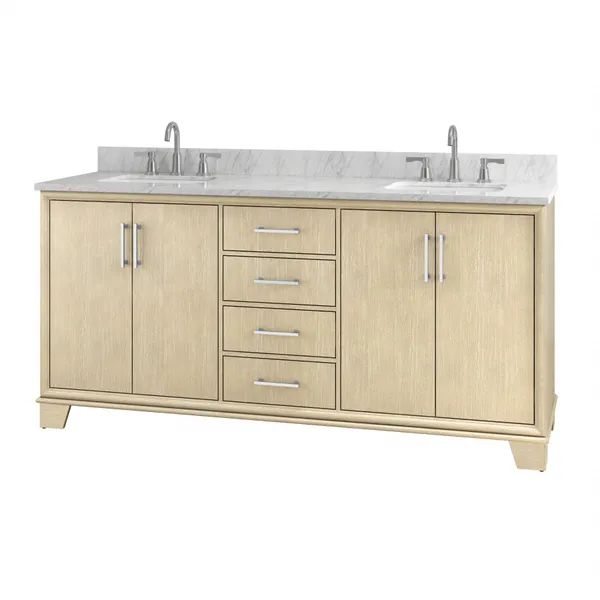 Home Decorators Collection Nanterre 72 in W x 22 in D x 36 in H Double Sink Bath Vanity in Desert... | The Home Depot