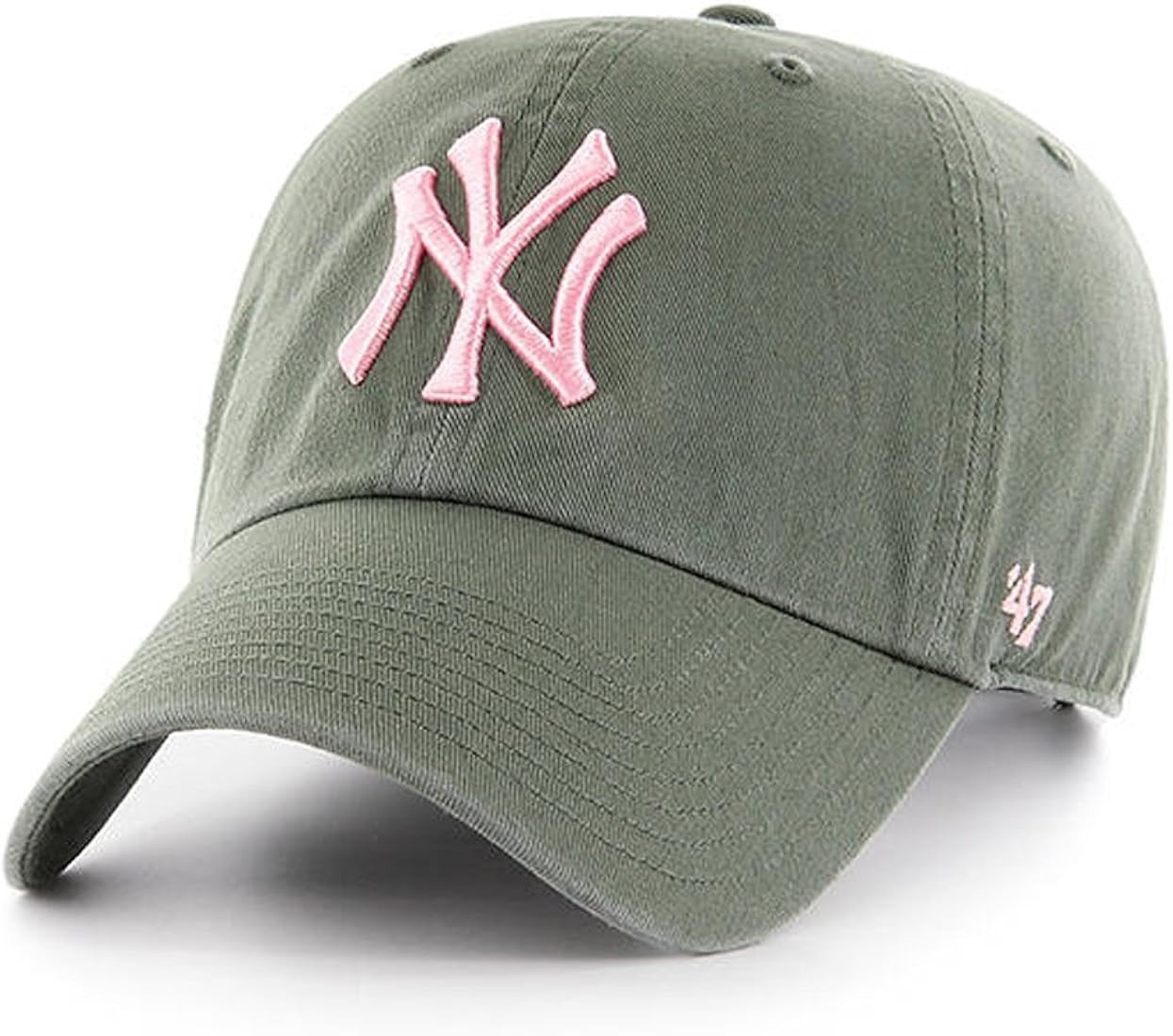 '47 New York Yankees Clean Up Hat Cap Moss Green/Pink | Amazon (CA)