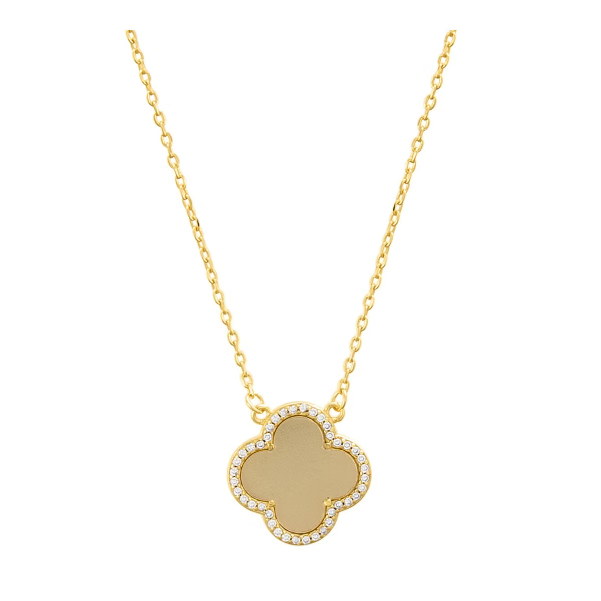 Adornia 14k Gold Plated Clover Halo Necklace | Target