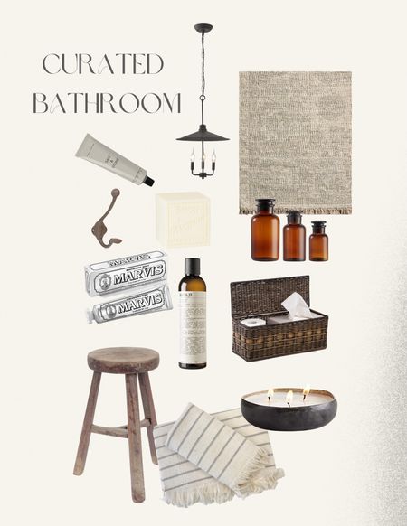 Curated Amazon bathroom finds besides the rug. Obsessed with this cozy lived-in look. 

#LTKbeauty #LTKhome #LTKFind