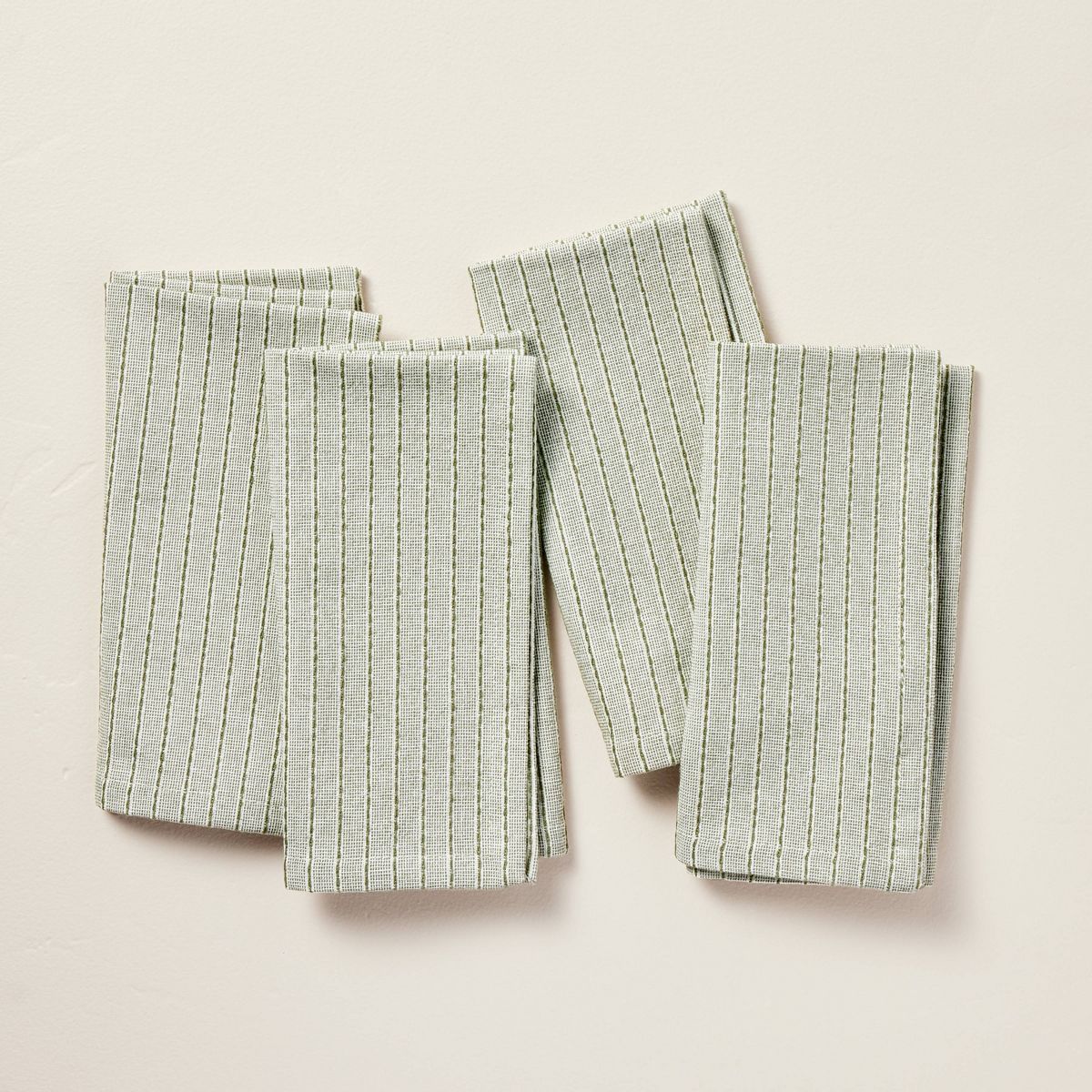 4pk Textured Stripe Cloth Napkins Sage Green - Hearth & Hand™ with Magnolia | Target