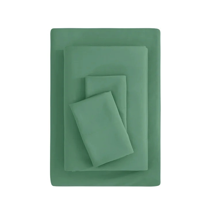 Mainstays by Becky G. & Alejandra 4-Piece Green Lily Super Soft Microfiber Bed Sheet Set, Queen | Walmart (US)