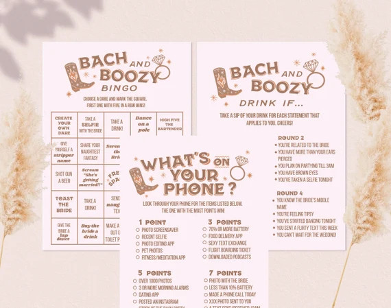 Western Nashville Bachelorette Party Game Bundle Drinking - Etsy | Etsy (US)