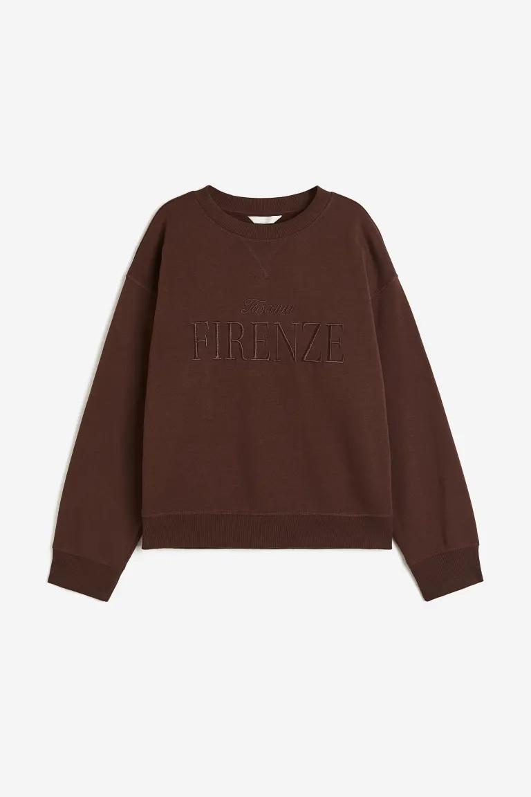 Sweatshirt - Dark brown/Firenze - Ladies | H&M US | H&M (US + CA)