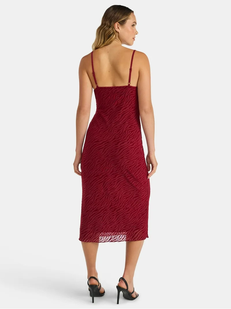 Madden NYC Women’s Burnout Velvet Midi Dress, Sizes XXS-XXL | Walmart (US)