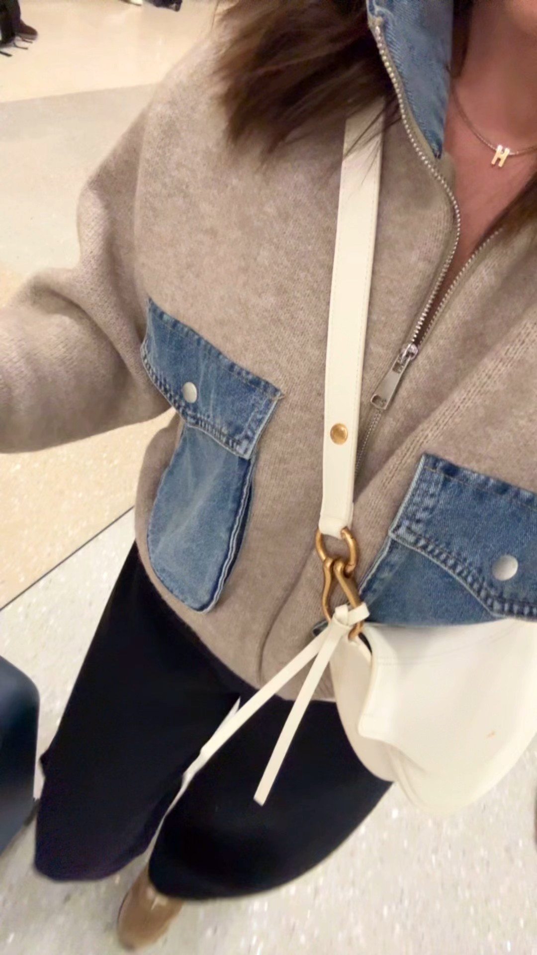 Travel ootd. 
Small sweater jacket
XS tee
Small pants 

#LTKTravel #LTKdayinmylife #LTKootd