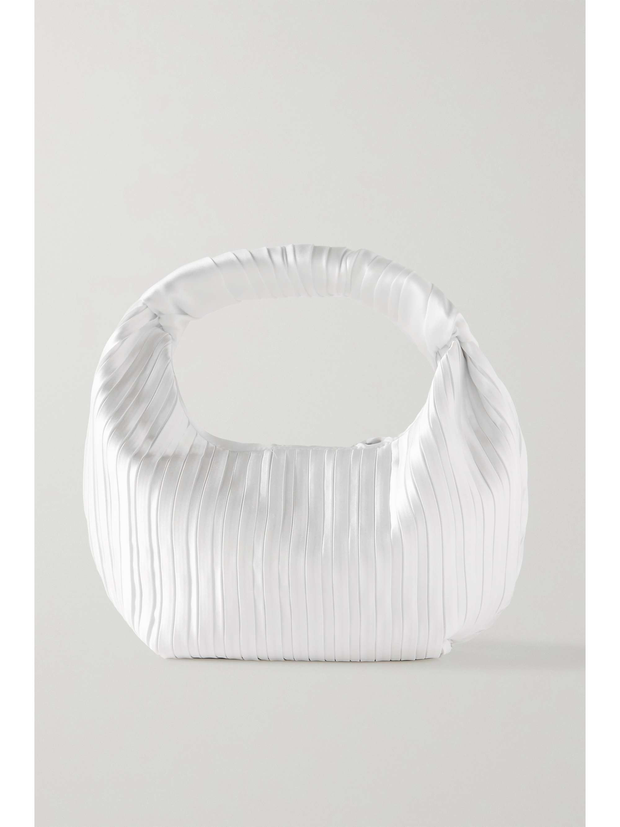 Neptune mini knotted pleated satin tote | NET-A-PORTER (US)